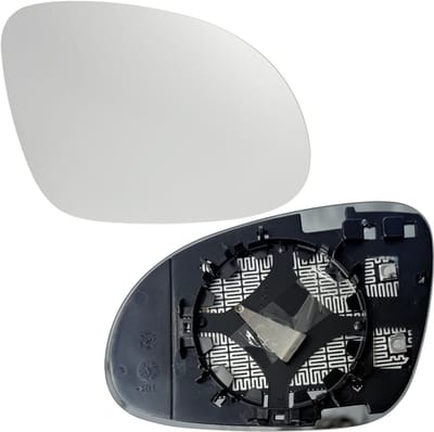 BILMAX Buitenspiegelglas Rechts voor Golf 5 2003-2008 | Jetta 5, Passat 6 2005-2010 verwarmd met draagplaat (passagierszijde)