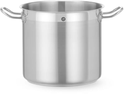 HENDI Hoge kookpan - roestvast staal met aluminium sandwichbodem - zonder deksel - 9,8 liter - 24 cm doorsnede, 22,6 cm hoog - alle warmtebronnen, horeca - zilver