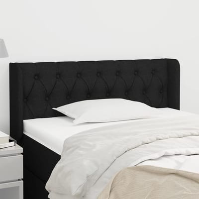 vidaXL - Hoofdbord - met - randen - 93x16x78/88 - cm - stof - zwart