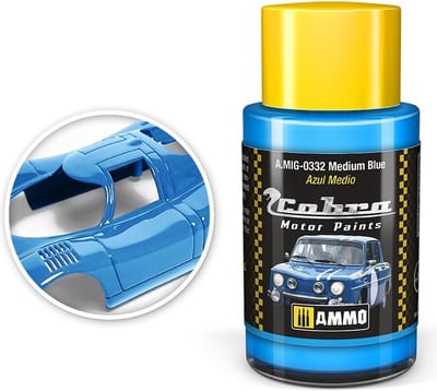 AMMO by Mig Jimenez Hobbyverf Acrylverf - MIG 0332 Cobra Motor Paints - Medium Blue - Matt - Acryl - 30ml Verf potje - 30 ml