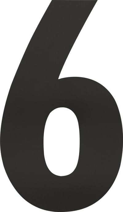 Intersteel Huisnummer 6 XXL hoogte 50 cm rvs/mat zwart