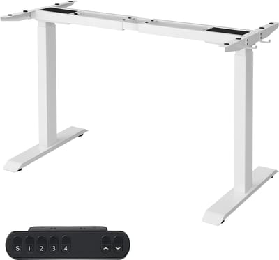 SONGMICS - Zit Sta Bureauframe - Elektrisch - Dubbele Motor - Geheugenfunctie - Haken