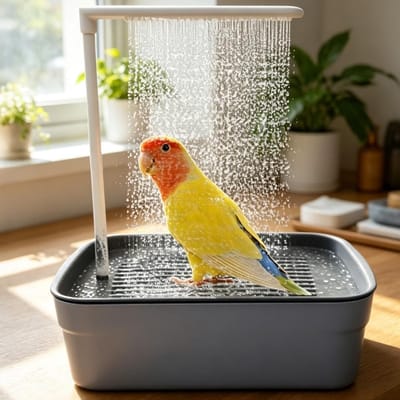 Multifunctionele Vogel Douche met Circulerend Water voor Parkieten en Vogels, Ideaal voor een Verfrissend Bad