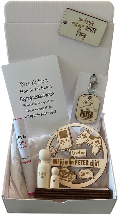 Geschenkbox wil jij mijn PETER zijn? | roze | GAMES | liefste peter | peter vragen | meter worden | peetoom vragen | peetoom worden | cadeau | geschenkdoos | giftbox