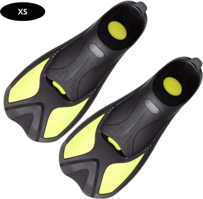 Bovista Zwemvliezen Voor Kinderen & Volwassenen - Flippers - Zwemflippers - Snorkelset - Zwart + Geel - Maat XS