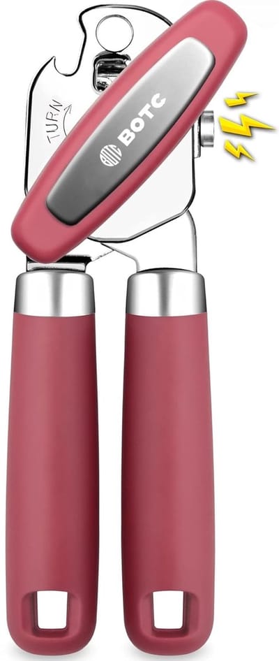 BOTC Blikopener - Met krachtige magneet - Veilig - Opent zonder scherpe randen - RVS - Silicone - Rood
