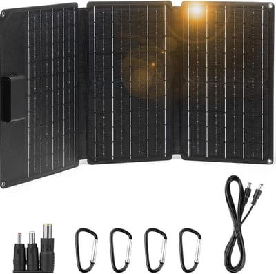 MMP® Draagbaar Zonnepaneel - Solar Charger - Opvouwbaar Zonnepaneel - 30w - 32x25x2cm - Zwart