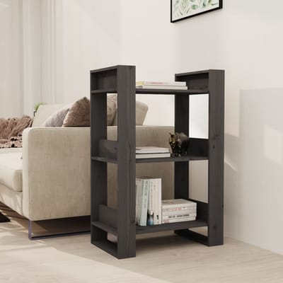 vidaXL - Boekenkast/kamerscherm - 60x35x91 - cm - massief - grenenhout - grijs