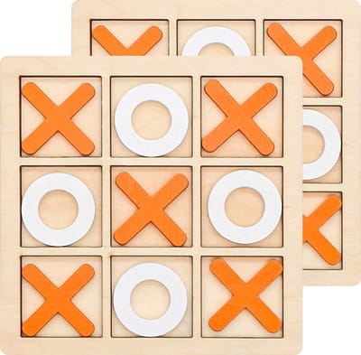 Boter kaas en eieren - Oranje - houten spel - spellen voor onderweg - Duo pack