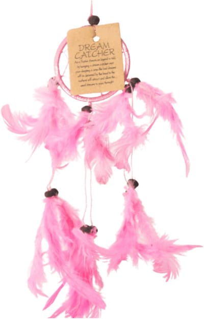 Dromenvanger 6cm roze veren