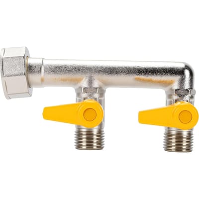 3-Weg Gasfitting Type F 1/2 Inch Dubbele Buitenschroefdraad Messing Kogelkraan T-stuk voor Gasleiding Fornuis Waterverwarmer