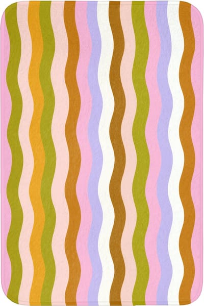 Badmat 60x90 cm - Antislip - lijnen - Golven - Pastelkleuren - Patroon - Badmatten voor badkamer - Badkamermat - Douchemat - Badkamer mat