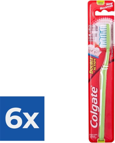 Colgate Tandenborstel  Double Action Medium- 1 tandenborstel - Voordeelverpakking 6 stuks