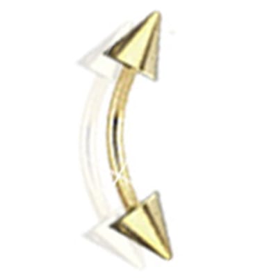 Piercing curved spikes 1.2x8x3 - goud - LMPiercings