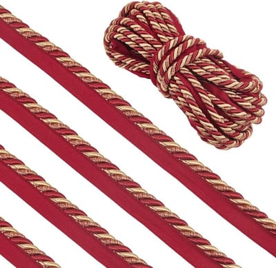 Dailygoods- Lippenkoord 12,5 m - Gedraaid Naaikoord - Touwbekleding - Woondecoratie - Gordijnen/Bekleding - Hoogwaardig Polyester - Decoratietouw