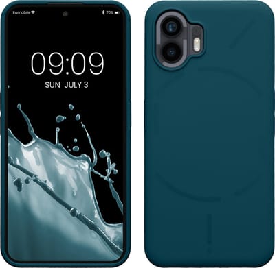 kwmobile telefoonhoesje geschikt voor Nothing Phone (2) - Hoesje met siliconen coating - Smartphone case in mat petrol