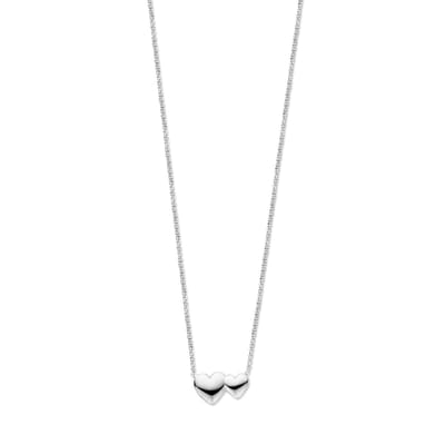 zilver gerhodineerd collier hartjes 41 + 4 cm 1338189