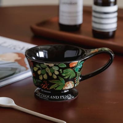 Tasses à café mugs floraux rétro boîtes cadeaux bureau petit-déjeuner céramique tasses à thé de l'après-midi cadeau présents souvenirs 201-300ml