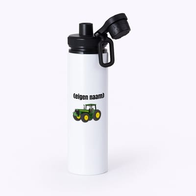 Hacebo® - Tractor waterfles met draaidop zwart - Boer - Boer of boerin - met eigen naam - leuk cadeau voor iemand die op de boerderij werkt - cadeau - kado - water fles - 850ML