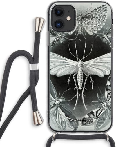 Case Company® - Hoesje met koord geschikt voor iPhone 11 hoesje met Koord - Haeckel Tineida - Telefoonhoesje met Zwart Koord - Bescherming aan alle Kanten en Over de Schermrand