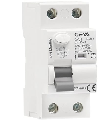 Aardlekschakelaar - Stroomonderbreker RCD - Veilige Elektrische Installatie - Type A Veldstroom - 2P 40A 30mA