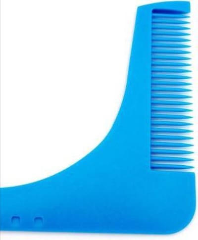 Heble® - Baardkam - Baardshaper - Mal voor baardstyling - Gezichtskam - Bijwerken van baard - Baard scheren - Blauwe kam - Baard slapen