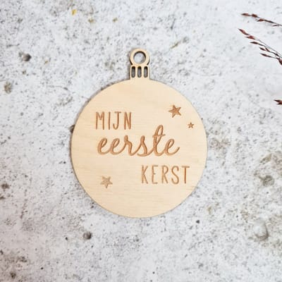 Houten kerstbal | Mijn eerste kerst | Ster kerstbal