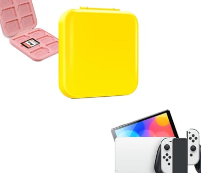 Gadgetpoint - Cassettehouder - Spelhouder - Opberg box - Cassette box - Accessoires geschikt voor Nintendo Switch - Geel