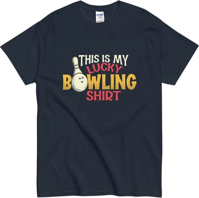 Tshirt voor Bowlers - Dames Heren - Lucky Bowling Shirt - Blauw - S