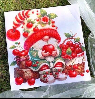 DIY kruissteekborduurpakket/Cherry en de dwergen/gedrukt kruissteekpatroon borduurpakket (frame niet inbegrepen) 50*50CM