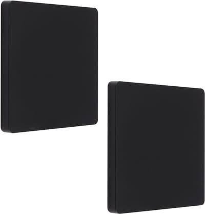 Afdekplaat Wandgat - Blanco Plaat - Stopcontact Afdekken - Schroefloos Ontwerp - 10x10 cm - Zwart