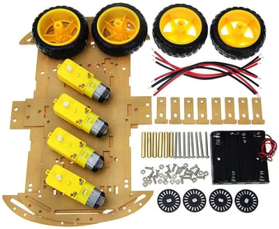 Golden crown - Smart Car Robot - 4WD Robot Chassis Kit - Eenvoudige installatie - Flexibele draaibeweging - Voor kinderen van 0 tot 10 jaar - Leuk en le...