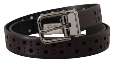 Leren Ceintuur Perforated Stijl
