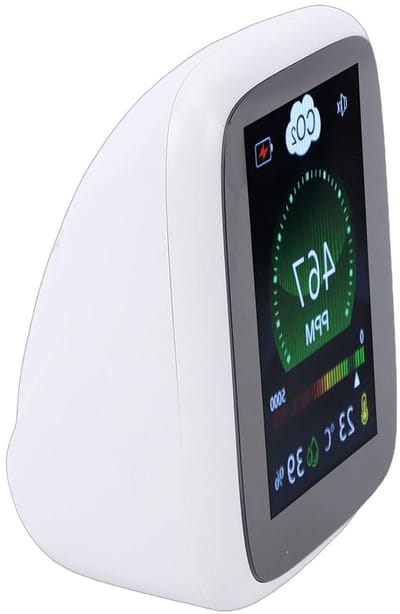 CO2 Detector - Luchtkwaliteitsmeter CO2 - Binnenlucht Monitoren - NDIR Sensor Technologie - 11 x 10 x 7 cm - Wit