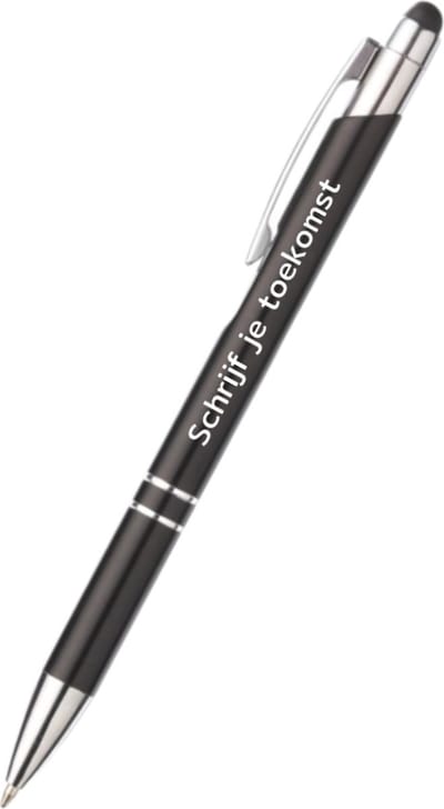 Akyol - schrijf je toekomst pen - zwart - gegraveerd - Motivatie pennen - inspiratie - toekomst - motivatie - inspiratie - motivatie pennen - inspiratie pennen - met soft touch