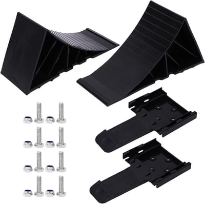 Wielkeggen - Wielblokken - Voertuig Stabiliseren - Antislip Ontwerp - 2 stuks - Zwart