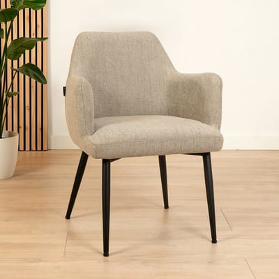 Bronx71® Scandinavische eetkamerstoel Lars taupe gerecyclede stof - stoel