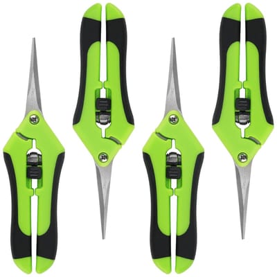 Dailygoods- Handsnoeischaar 16,5 cm - 4 stuks - Roestvrij staal - Veilig vergrendelingsmechanisme - Ideaal voor snoeien - Ergonomische handgreep - Tuinschaar
