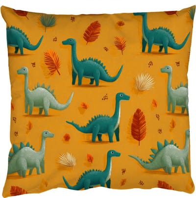 Sierkussens - Kussentjes Woonkamer - 50x50 cm - Dinosaurussen - Stekels - Herfstbladeren - Bruin