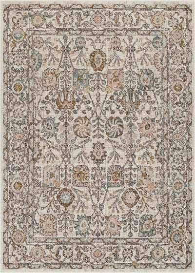 SURYA Amira vloerkleed vintage oosters roze wit