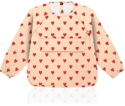 Slabbetje met Mouwen | Waterdichte Slabbetjes voor Baby's | 6 tot 36 Maanden | BLW Slabbetje | Waterdicht Babylapje | Gemakkelijk Schoon te Maken | Zacht en Leuk