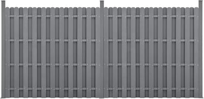 Tuinscherm Set WPC Douglas Houtcomposiet met Palen Lichtgrijs 185x376 cm