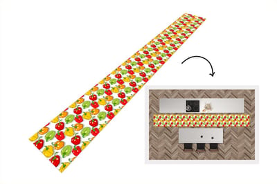 Keukenloper - Keukenmat - Patroon - Eten - Paprika - 400x50 cm - Keuken vloerkleed