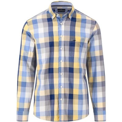 Fynch-Hatton Overhemd Colorful Check Button Down Pineapple / male