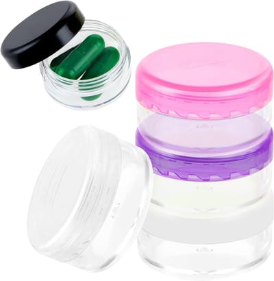 5-delige Kleine Pillendoos, Reis Pillendoos, Draagbare Mini Pillendoos, BPA-vrij, Medicijnopslag voor Handtas, Ideaal voor Dagelijks Gebruik en Reizen