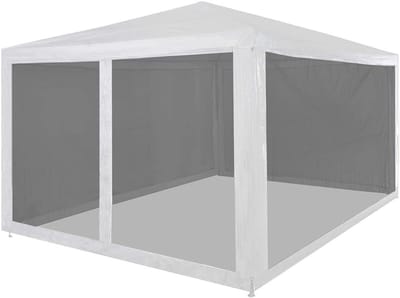 Partytent met gaaswanden - Feesttent Paviljoen - Buitenfeesten Organiseren - Water- en UV-bestendig dak - 4 x 3 meter - Wit