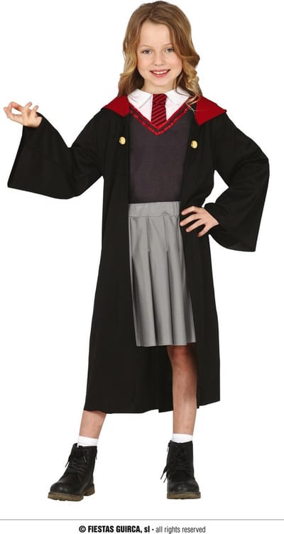 Fiestas Guirca Tovenaar student kostuum - voor meisjes - Halloween tovenaarsleerling outfit 122/134