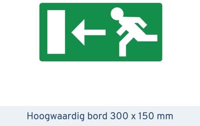 Noodpictogrammen - Pictogram nooduitgang - Links - 300x150mm