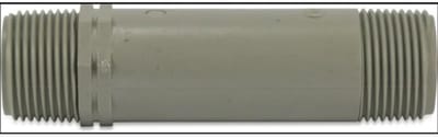 Pijpnippel PVC 3/4" buitendraad 10bar grijs 200 mm