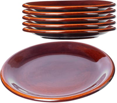 KADAX Eetborden, borden van klei met keramische laag, vaatwasmachinebestendige platte borden, platte eetborden, serveerborden voor ontbijt, cake, desserts (plat, 6 stuks)